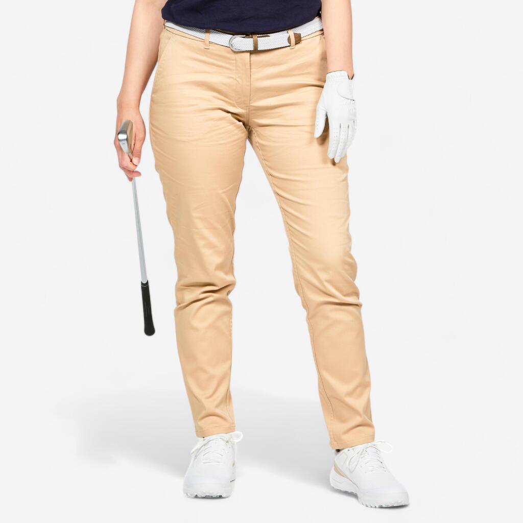 Women's Golf Cotton Chino Trousers - MW500 Pink